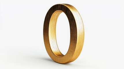 Golden ring with a sleek design and smooth surface positioned elegantly against a white background