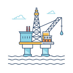 oil rig icon, oil rig vector illustration-simple illustration of oil rig, perfect for oil rig logos and icons