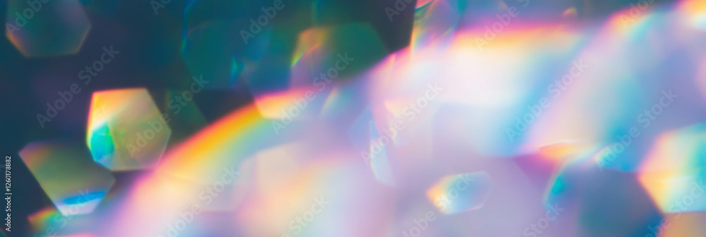 Poster sharp crystal flares create a colorful rainbow spectrum with a subtle glow in vibrant light