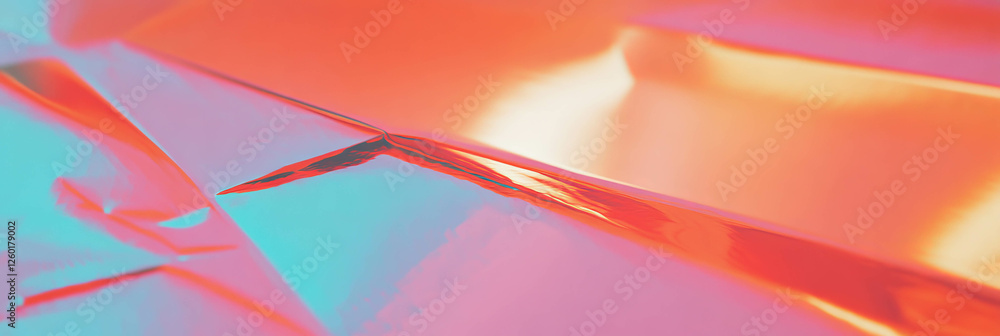 Poster shiny pvc texture with dynamic geometric embossing in bright colors and sleek finish