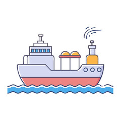 Obraz premium tanker ship icon, tanker ship vector illustration-simple illustration of tanker ship, perfect for tanker ship logos and icons
