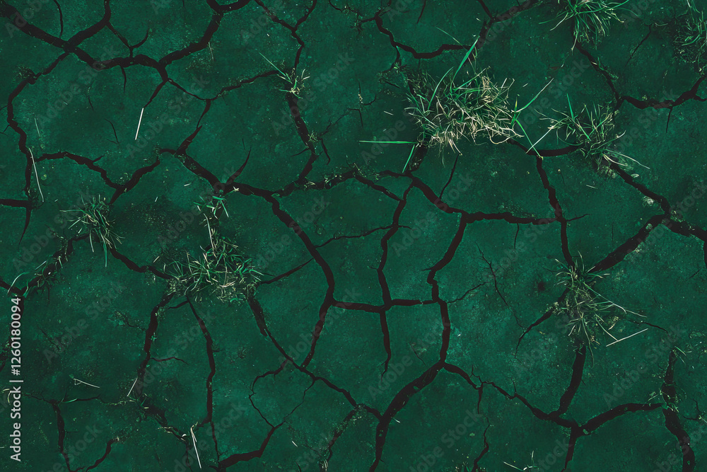 Aufkleber textured surface of uneven patchy grass with bare spots against a black background