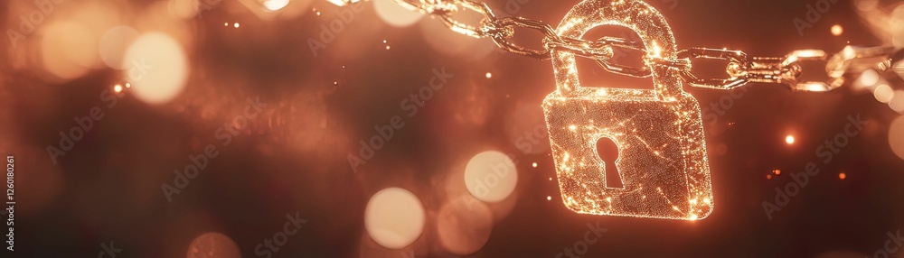 Poster glowing lock symbolizing secure browsing digital realm graphic cybersecurity close-up artistic repre