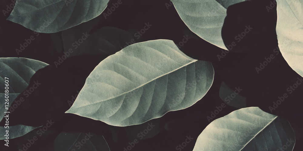 Poster silver deep pastel leaf wall texture with grunge overlay and dark markings in a modern setting
