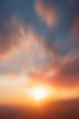 Colorful sunset with abstract blurred natural background highlighting serene ambiance