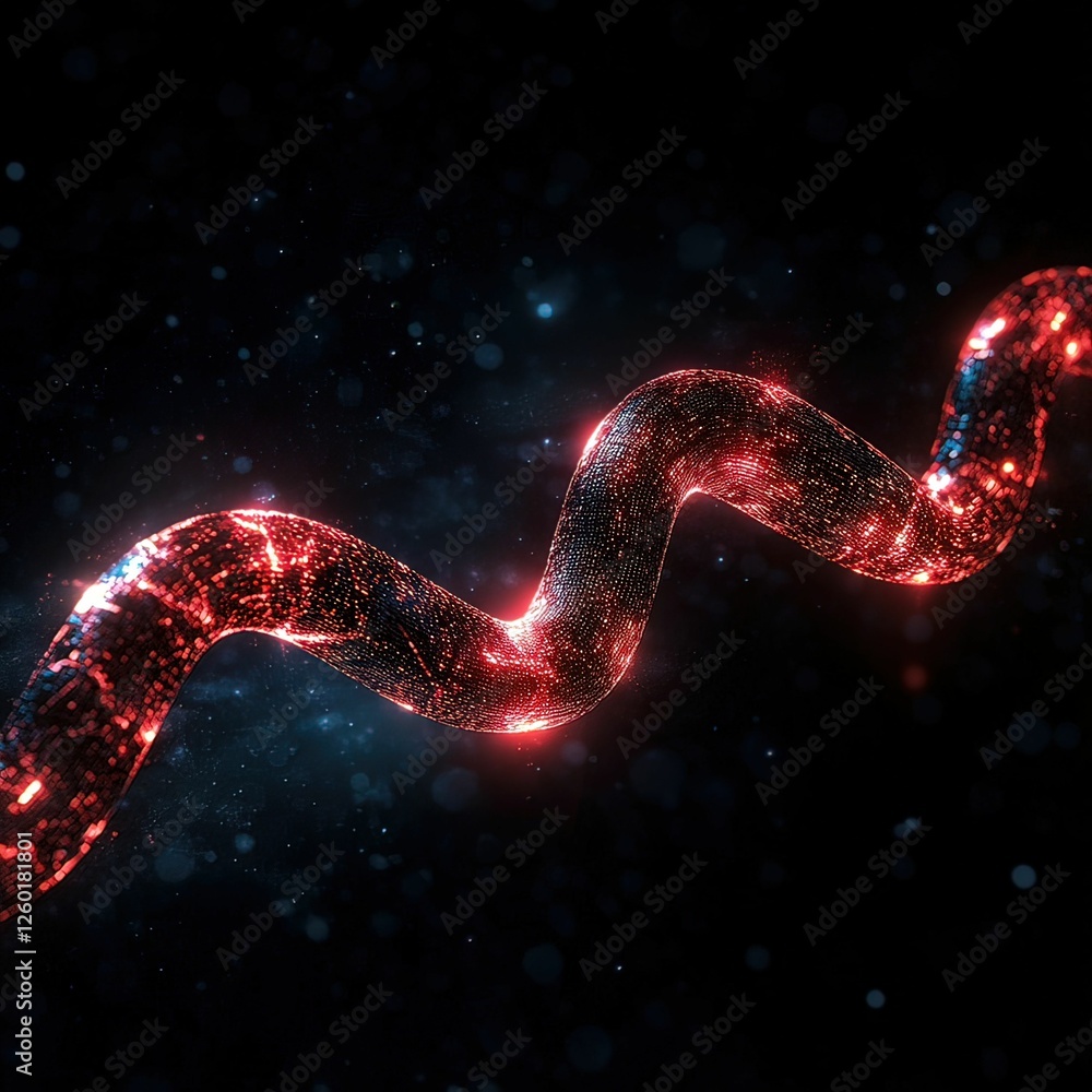 Poster ransomware worm infiltrating network cables digital space abstract concept dark environment close-up