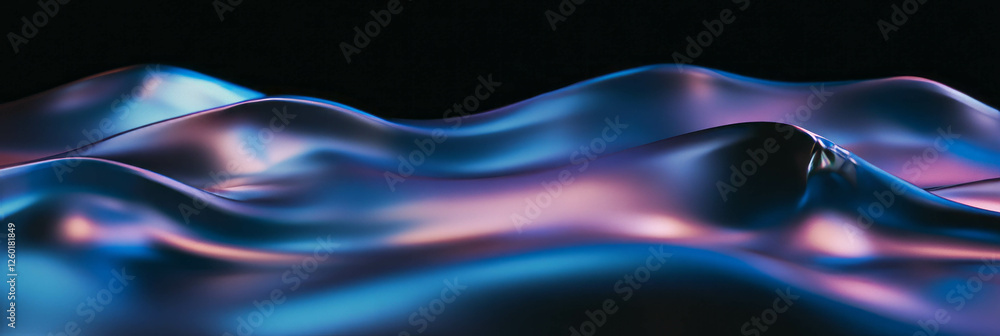 Poster dynamic texture of dark blue waves with shimmering sheen and smooth surface