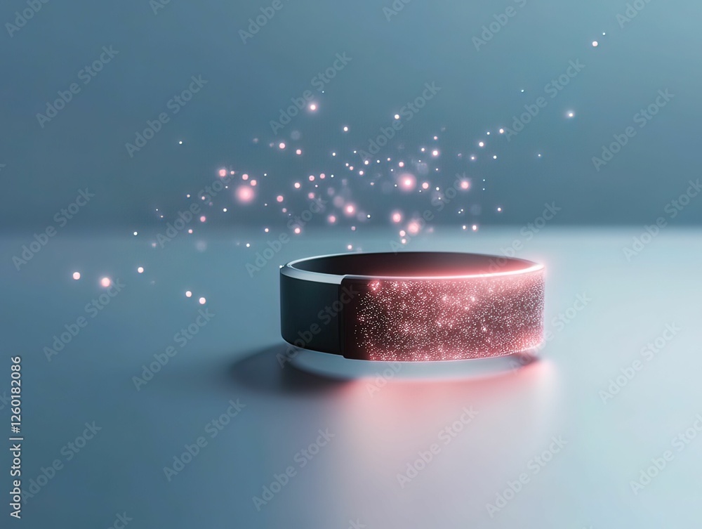 Poster smart wearable device malfunctioning in tech lab digital display futuristic environment close-up vie