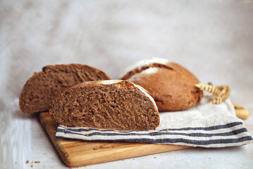 Freshly baked Round Rye bread 