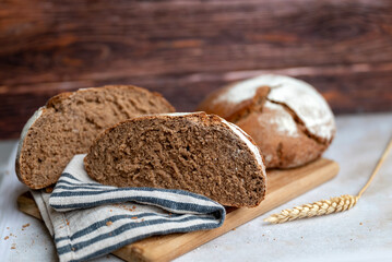 Freshly baked Round Rye bread 