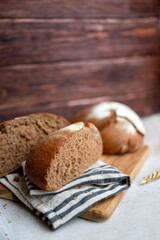 Freshly baked Round Rye bread 