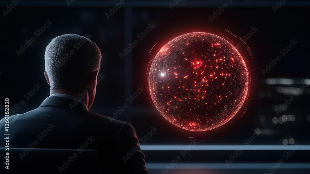 Poster ai cyber security dashboard monitoring global threats in real-time digital environment futuristic vi