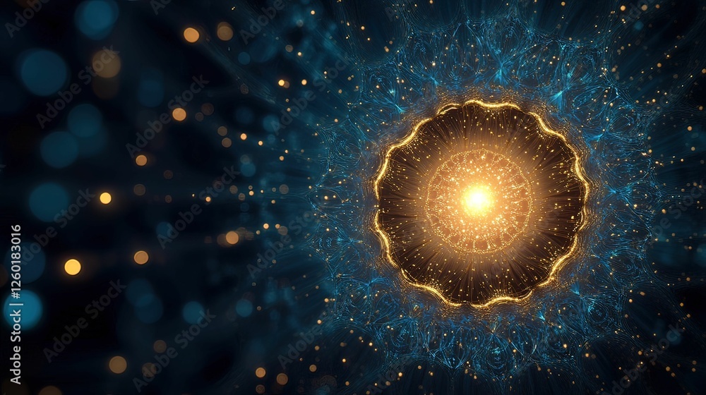 Poster cyber security systems illuminated by intricate patterns digital realm abstract futuristic environme