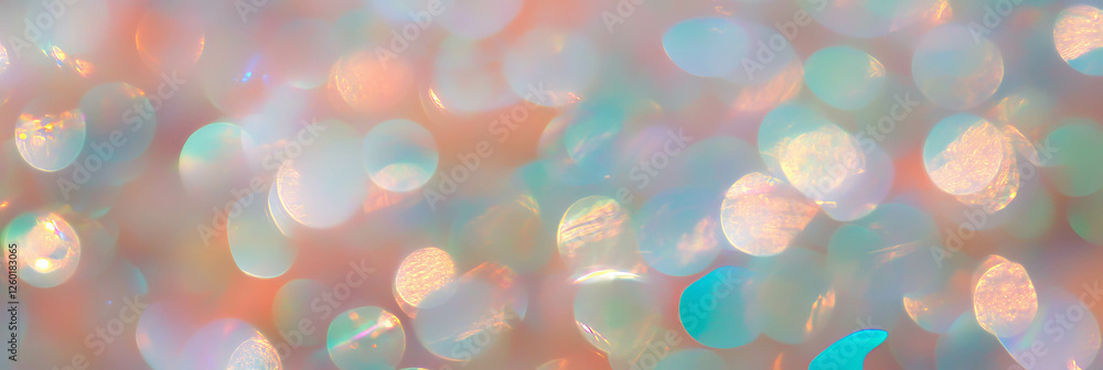 Poster delicate pastel bokeh texture with shimmering highlights in soft hues