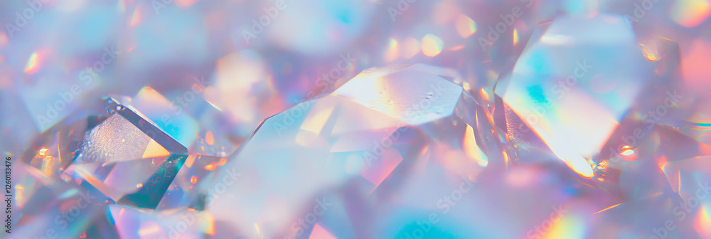 Poster Soft crystal flares creating a pastel-colored texture with gentle diffused light effects