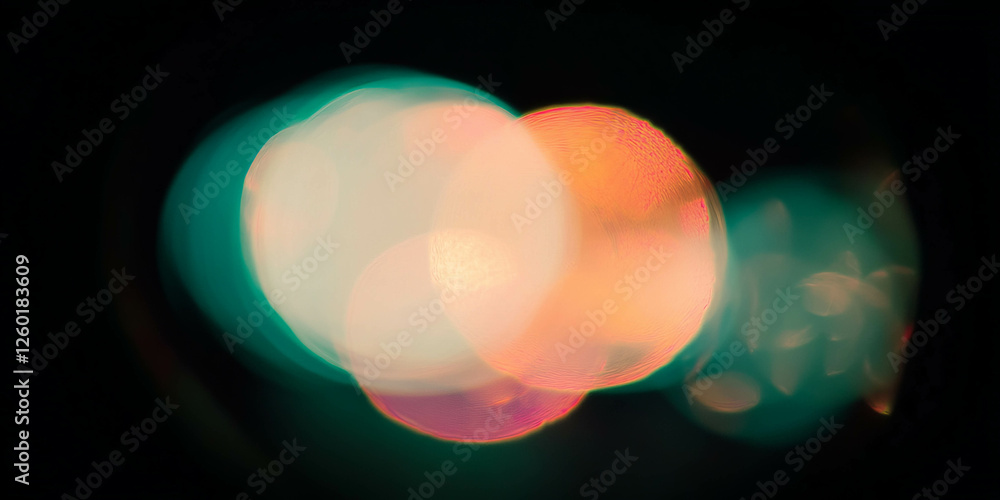 Poster Soft edged bokeh texture with smooth gradient transitions and subtle shimmer on black background