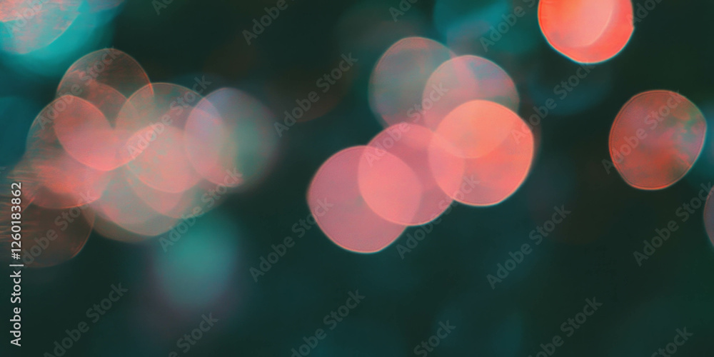 Poster Dynamic bokeh texture with shimmering light patterns against a black background