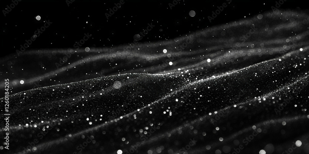 Aufkleber Sparse bokeh texture with sparkling points of light on a black background