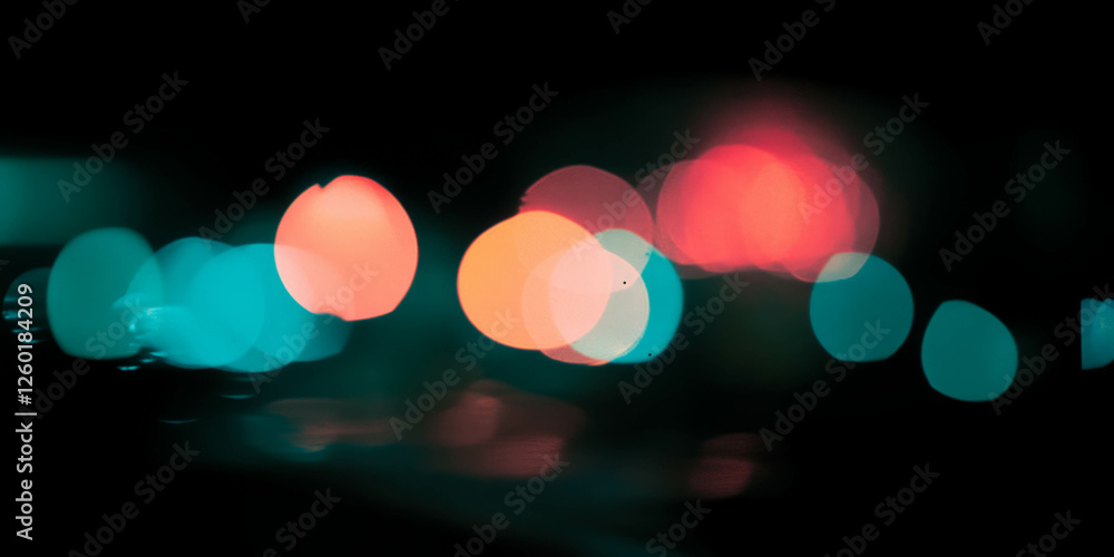 Aufkleber Sparse bokeh texture with scattered points of light on a dark background