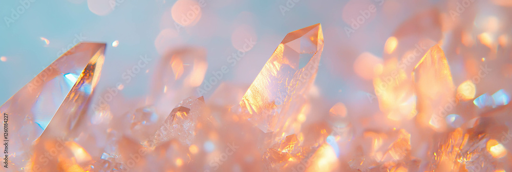 Poster Sparse crystal flares with scattered light produce a subtle glowing texture