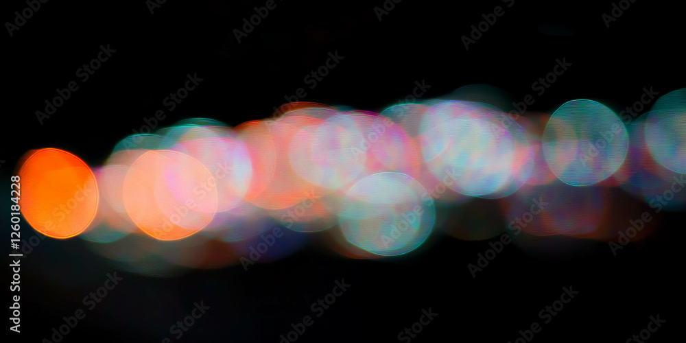 Poster Sparse bokeh texture with scattered points of light and subtle shimmer against a black backdrop