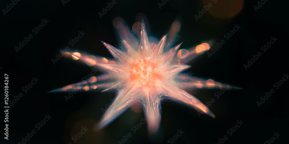 Poster Starlit bokeh texture with sharp points and intense sparkle on a dark background