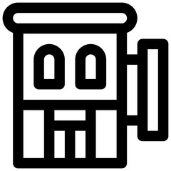 Bed and breakfast. Editable stroke vector icon.