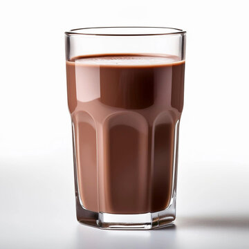 vaso de chocolatada aislada sobre fondo blanco