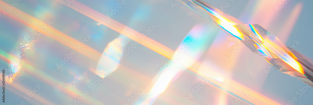 Poster Subtle and intense crystal flares creating a mesmerizing light spectrum effect