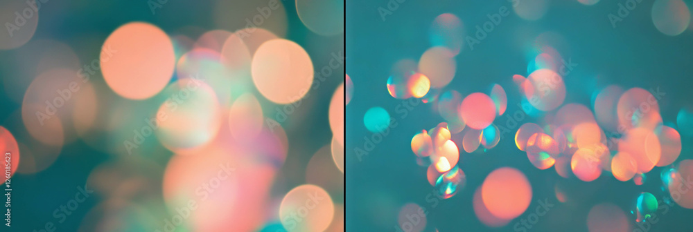 Fototapete Sparkling light spectrum created by subtle and intense bokeh textures in vibrant hues