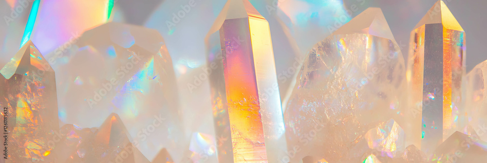 Aufkleber varied light spectrum created by crystal flares reflecting in vibrant patterns