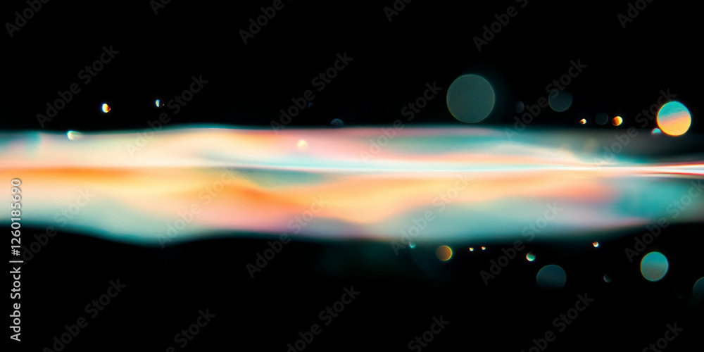 Poster textured bokeh with soft glow and pastel hues against a dark backdrop