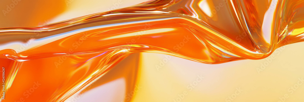 Poster thick transparent gel with smooth reflective surface and elegant flow in clean aesthetic setting