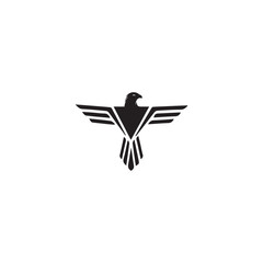  Eagle Head Fly Logo Black vector design