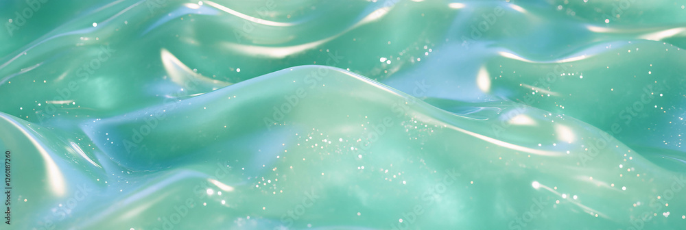 Poster texture of translucent aloe gel with tiny particles reflecting light elegantly