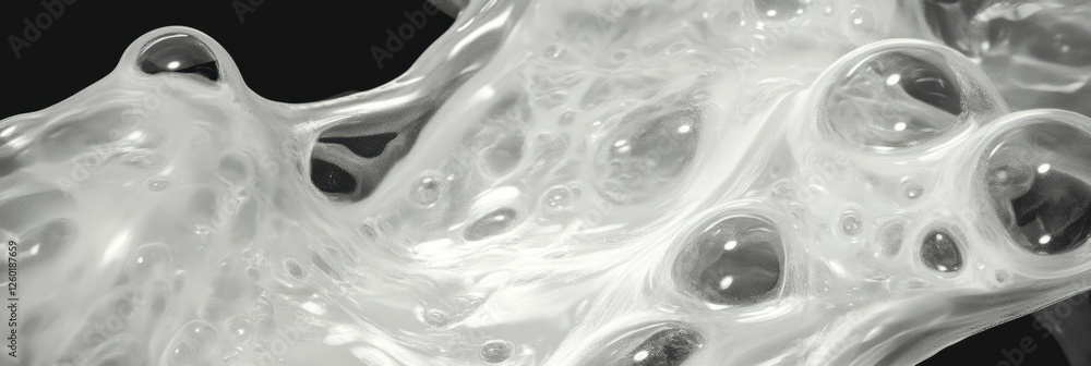 Poster Exploration of transparent plastic texture with fluid patterns and air bubbles