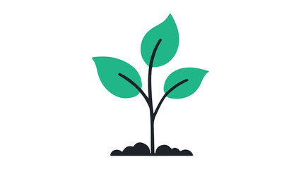 green plant with roots vector illustration, simple plant vector illustration