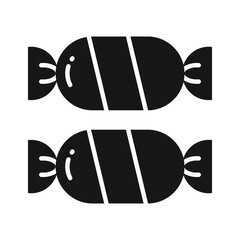 Brightly wrapped candies icon, a sweet treat for the holiday season.