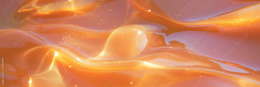 Poster elegant viscous transparent gel with internal reflections and subtle light play for cosmetic use