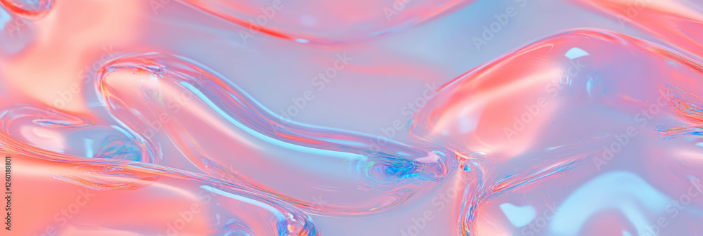 Poster a texture of fast-flowing clear gel showcases elegance with high transparency and gentle ripples