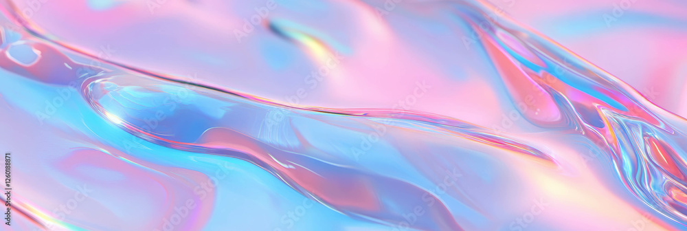 Poster elegant clear gel texture with high transparency and smooth ripples against soft pastel background