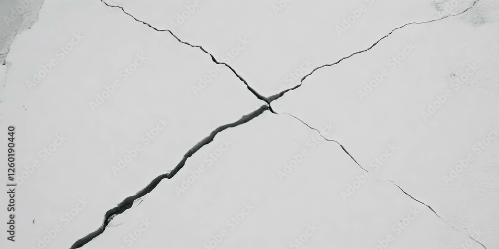 Poster White wall texture with cracks and subtle grey stains in a minimalist setting