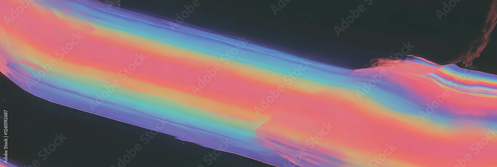 Poster Colorful tiny rainbows with gentle arcs create a whimsical banner background