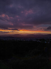 Twilight in Athens city with beautiful colors in Greece