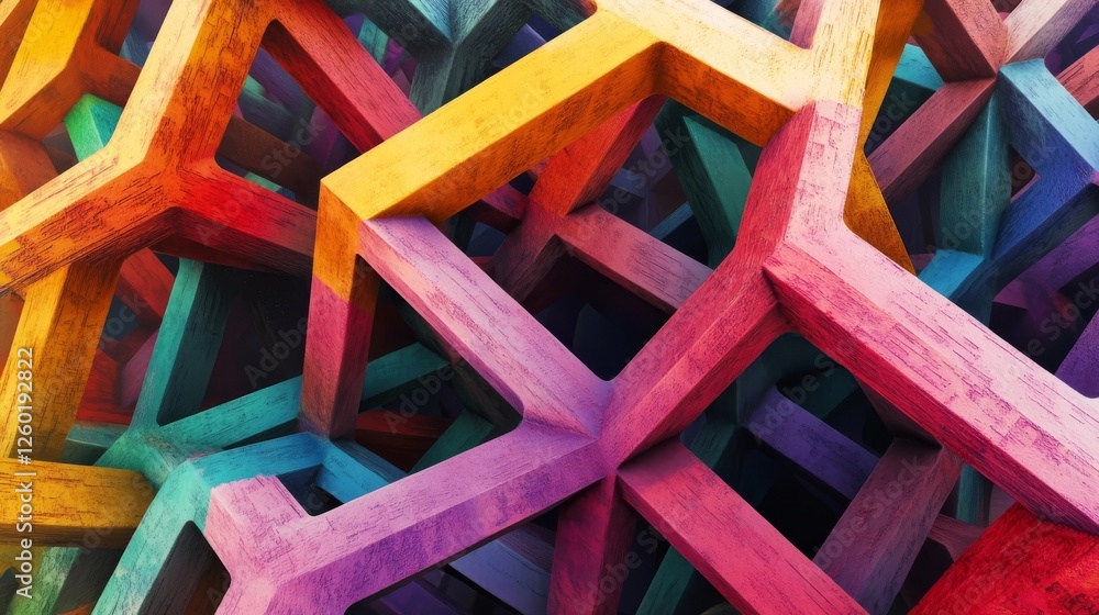 Aufkleber colorful geometric shapes create an intricate pattern in a vibrant display of mixed hues