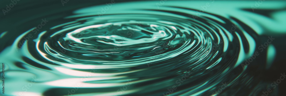 Poster swirling turquoise water showcasing mesmerizing ripples and shadows in a calm setting