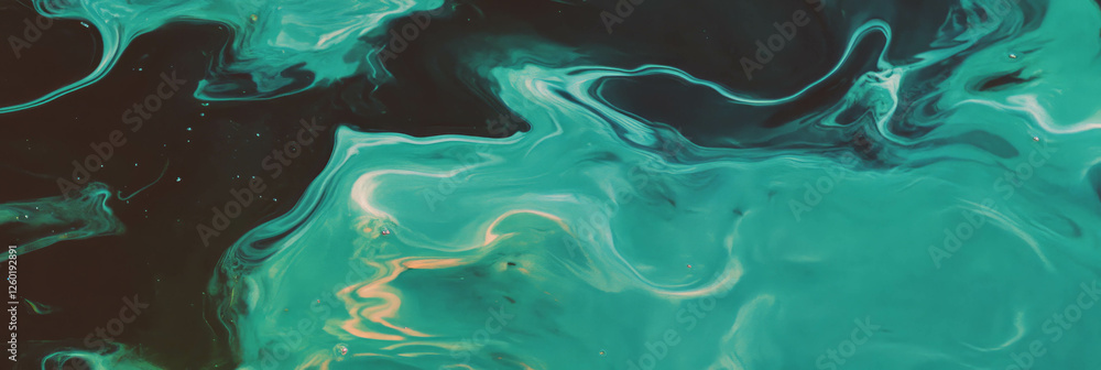 Poster turquoise water with swirling ripples and dark shadows creating a serene background