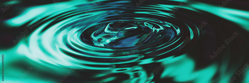 Poster swirling turquoise water with ripples and shadows creating a tranquil backdrop