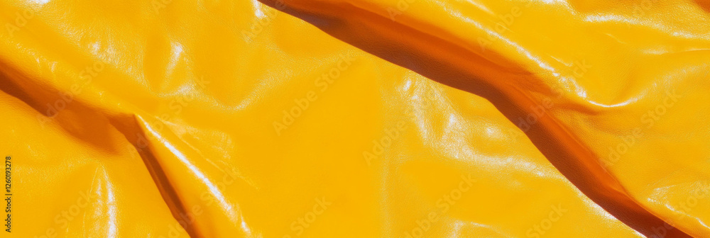 Poster bright yellow leather surface with smooth texture and shiny highlights for design use