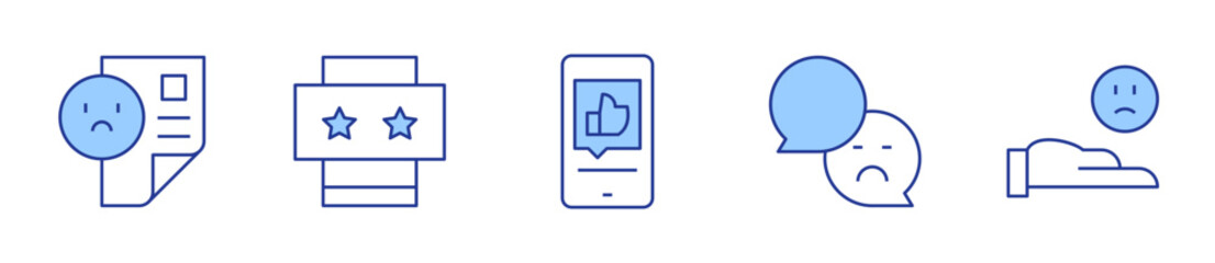 Fototapeta premium complaint, review, sad, rating, like. Feedback Icon vector illustration. Line Duotone style. Editable stroke